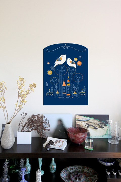 Sticker mural exclusif Night Owl Window par Amy Ruppel
